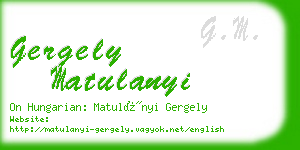 gergely matulanyi business card